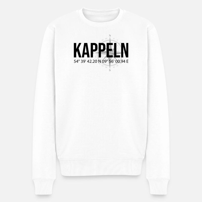 Koordinaten Kappeln - Männer Premium Bio Pullover - Weiß
