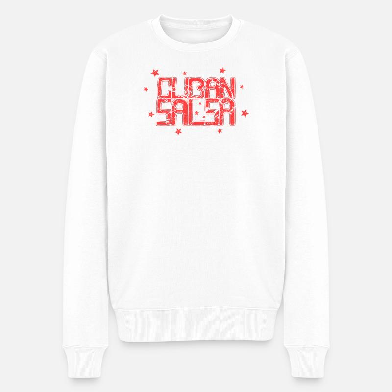 Salsa cubaine Rueda Timba Danse - Pull Premium bio Homme - blanc