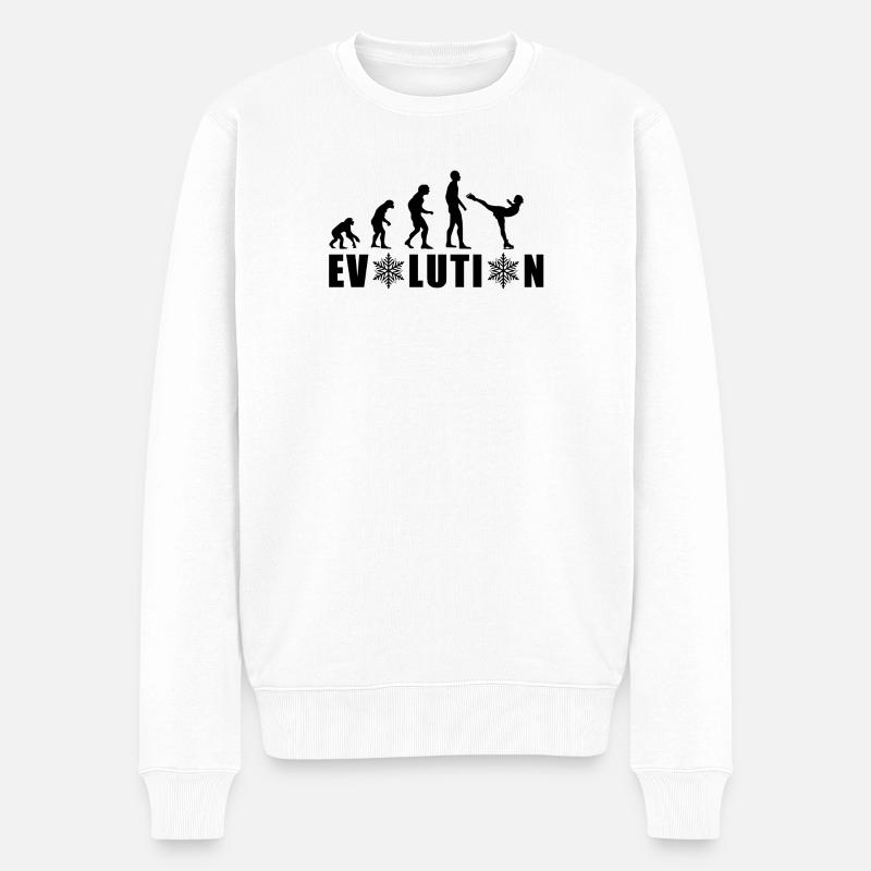 EVOLUTION PATINAGE ARTISTIQUE HIVER NEIGE - Pull Premium bio Homme - blanc