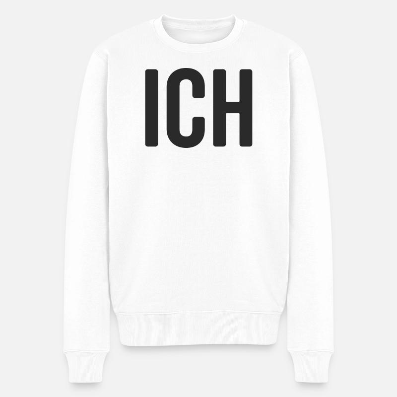 Ich Statement Design - Männer Premium Bio Pullover - Weiß