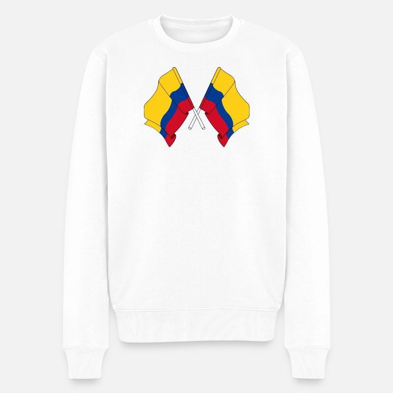 Drapeau de la Colombie croisé - Pull Premium bio Homme - blanc