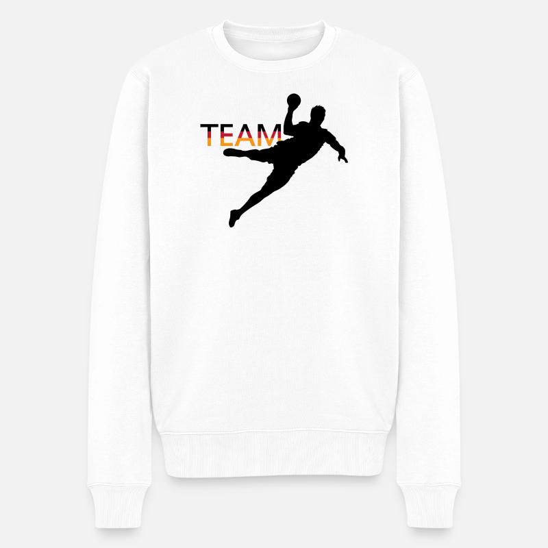 Handballer Handball Team Deutschland EM Symbol - Männer Premium Bio Pullover - Weiß