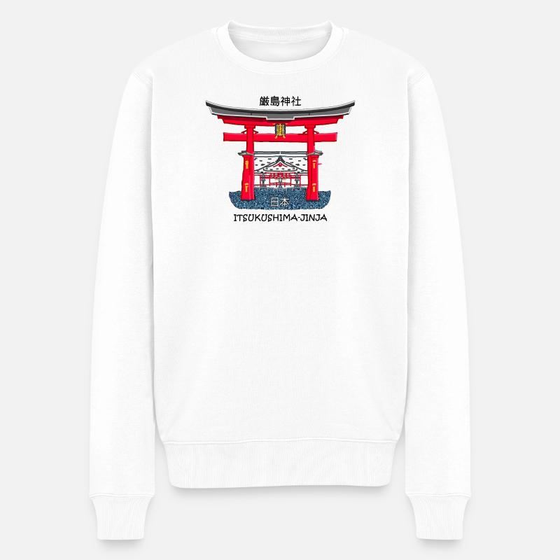 Itsukushima-Schrein, Miyajima, Hiroshima. Japan - Männer Premium Bio Pullover - Weiß