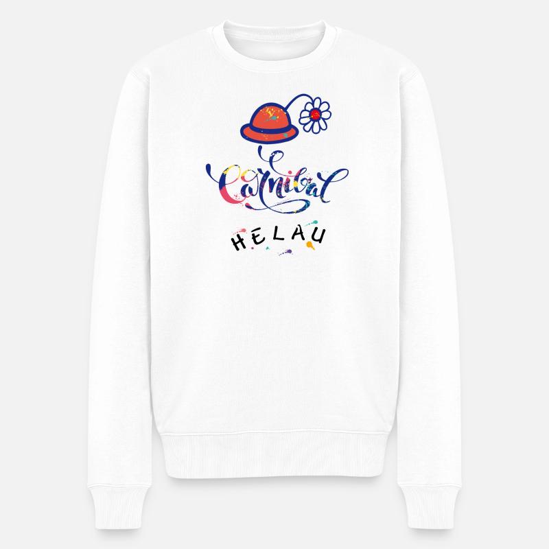 Karneval Fasching Konfetti - Männer Premium Bio Pullover - Weiß