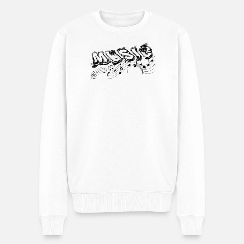MUSIQUE Faute de frappe avec notes - Pull Premium bio Homme - blanc