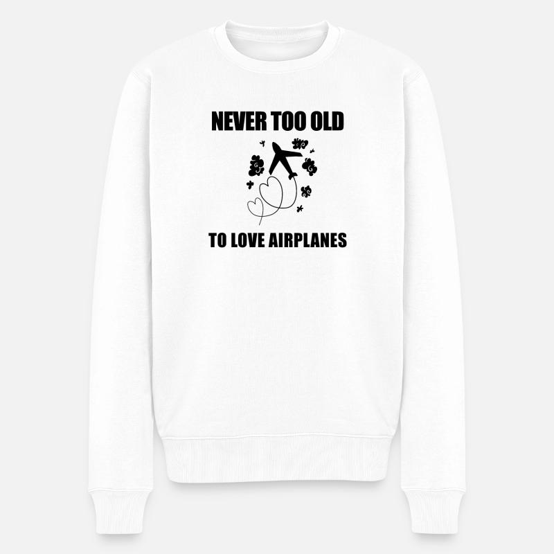 Flugzeug Flugzeuge Motiv Spruch - Männer Premium Bio Pullover - Weiß