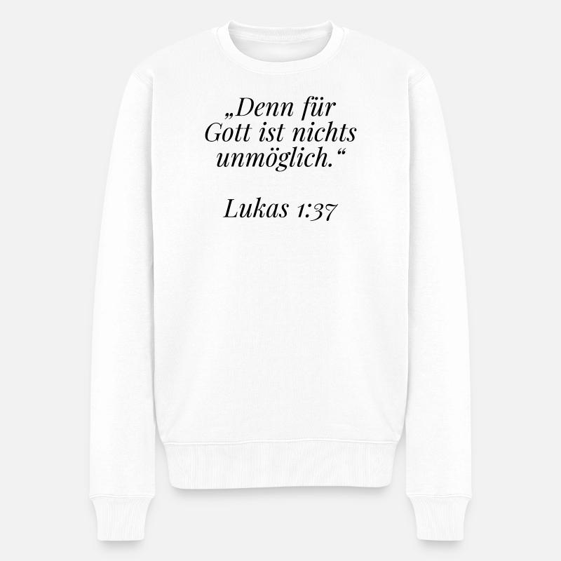 Segen - Männer Premium Bio Pullover - Weiß