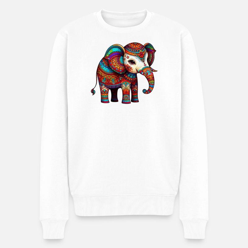 Éléphant - Pull Premium bio Homme - blanc
