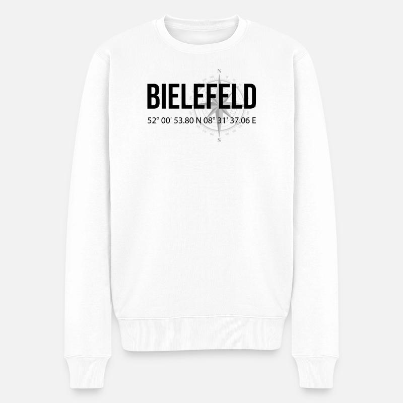 Koordinaten Bielefeld - Männer Premium Bio Pullover - Weiß