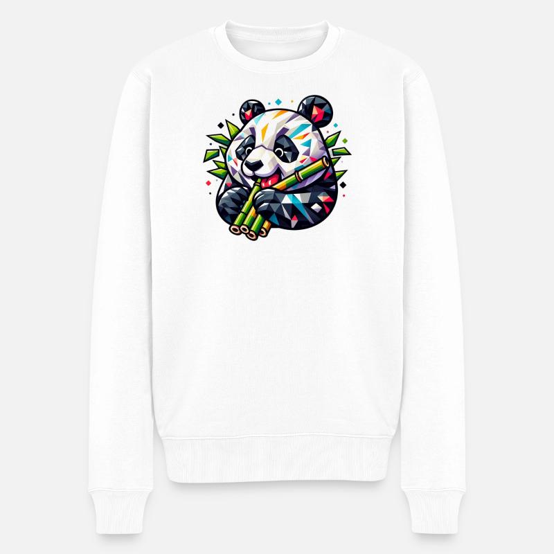 Panda - Männer Premium Bio Pullover - Weiß