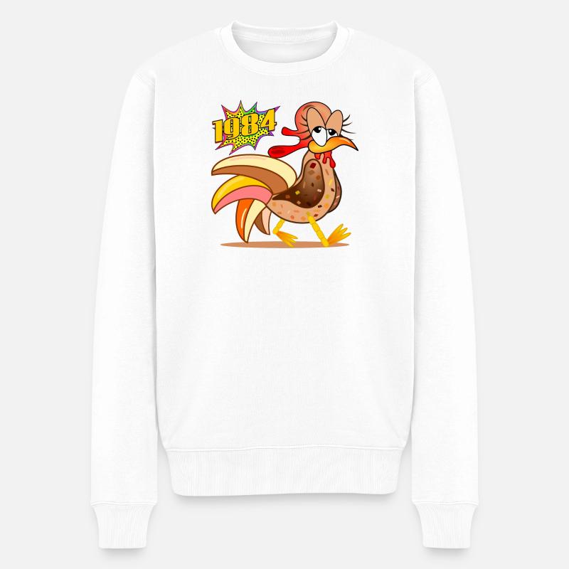 42 ans - Anniversaire de Chickens 1984 - Pull Premium bio Homme - blanc