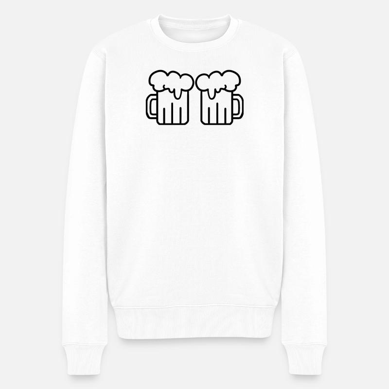Bier - Männer Premium Bio Pullover - Weiß