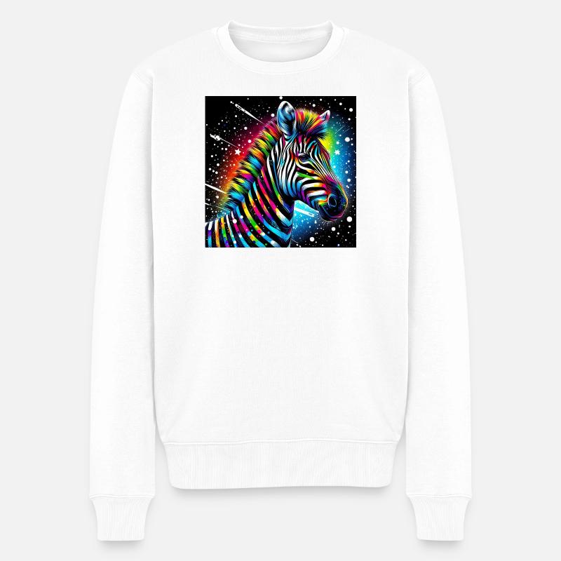 Zebra - Männer Premium Bio Pullover - Weiß