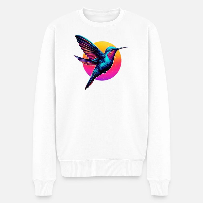 Kolibri - Männer Premium Bio Pullover - Weiß