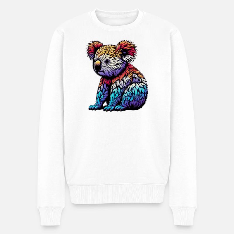 Koala - Männer Premium Bio Pullover - Weiß