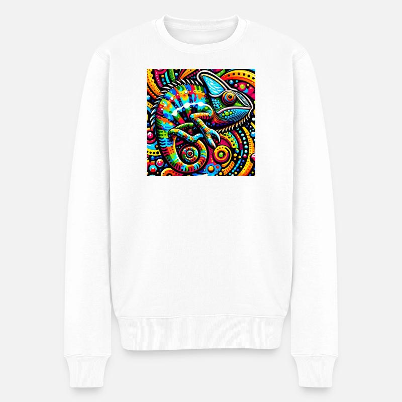 Caméléon Pop Art - Pull Premium bio Homme - blanc
