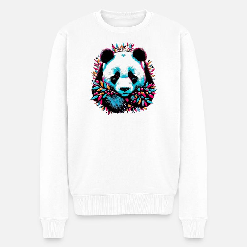 Panda - Pull Premium bio Homme - blanc