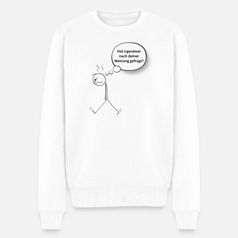 genervt - Männer Premium Bio Pullover - Weiß