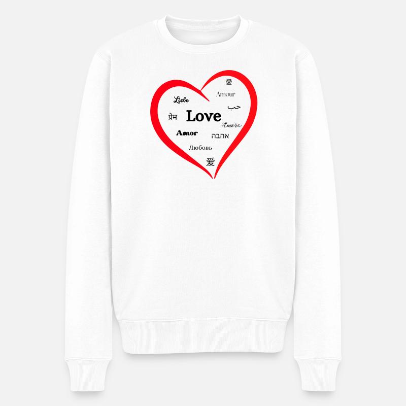 Liebe kennt keine Grenzen - Männer Premium Bio Pullover - Weiß