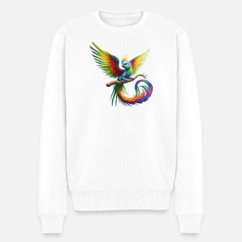Paradiesvogel (01) - Männer Premium Bio Pullover - Weiß