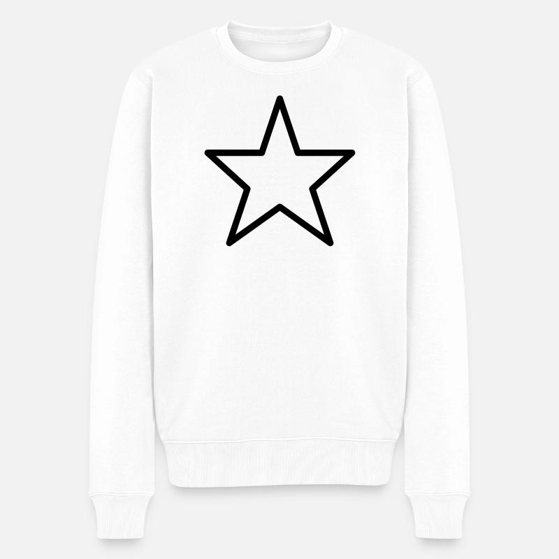 Stern Umriss Symbol - Männer Premium Bio Pullover - Weiß