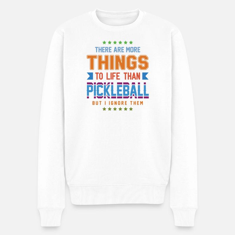 Pickleball - Männer Premium Bio Pullover - Weiß