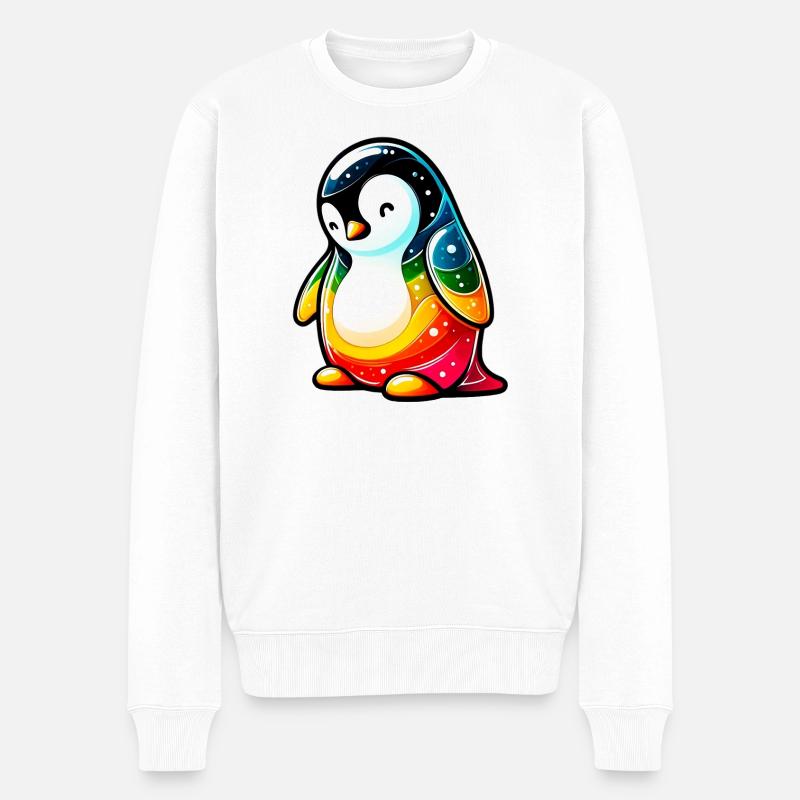 Pinguin - Männer Premium Bio Pullover - Weiß