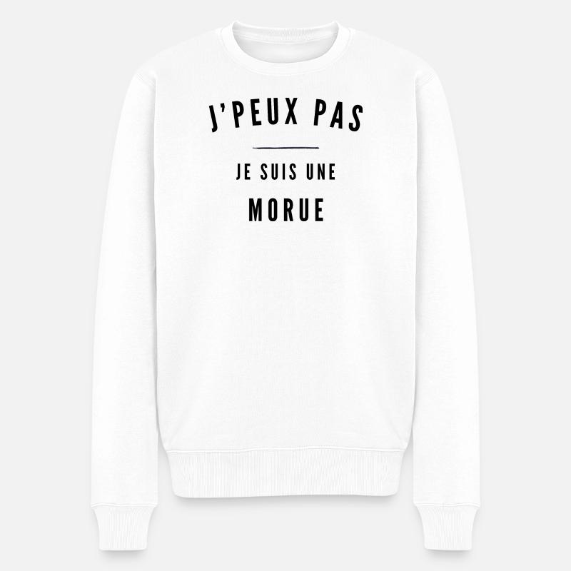 Traînée de Pinceau Nocturne - Pull Premium bio Homme - blanc