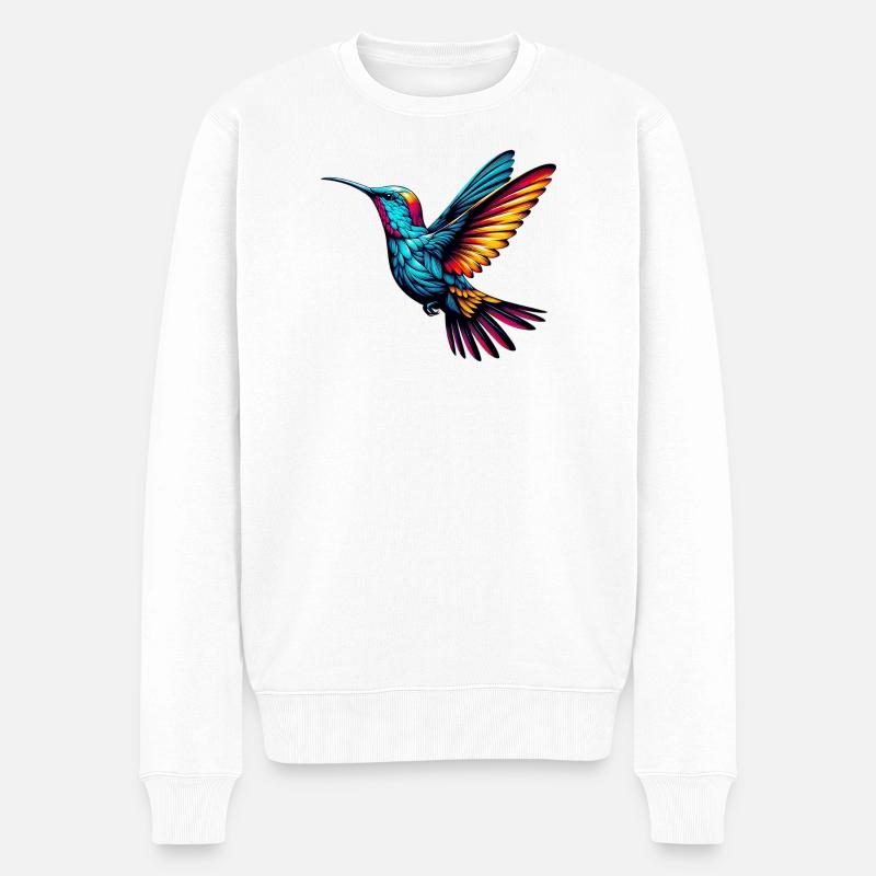 Kolibri - Männer Premium Bio Pullover - Weiß