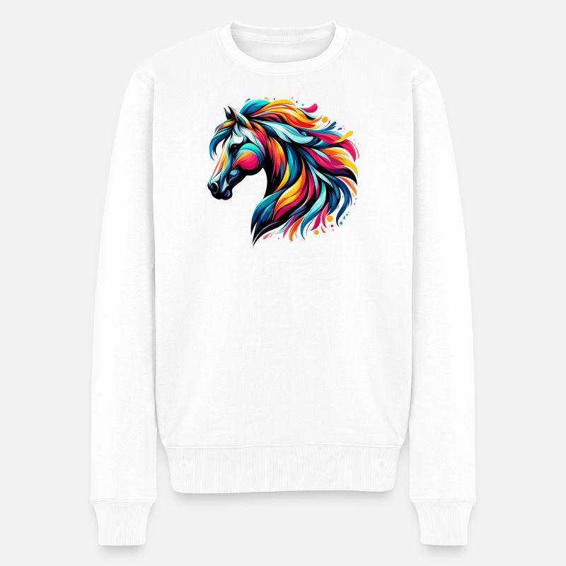 Cheval - Pull Premium bio Homme - blanc