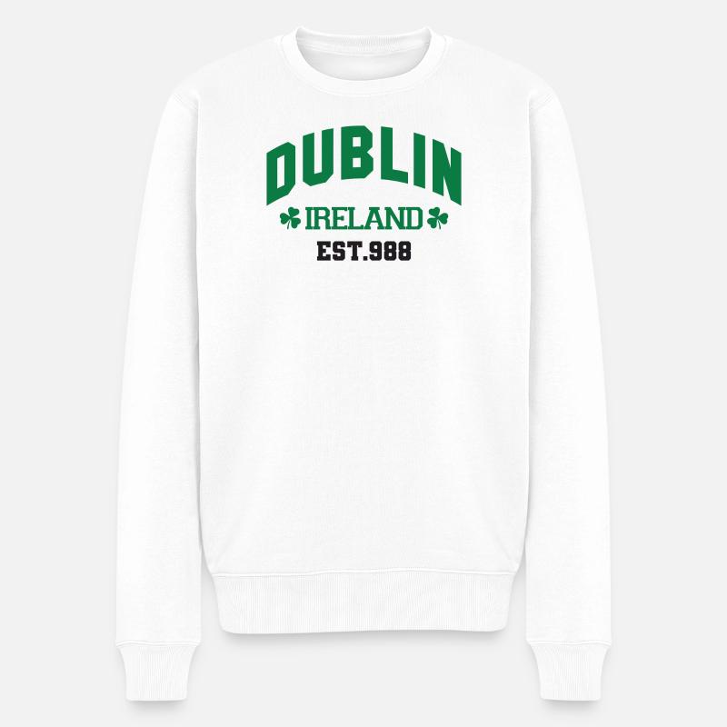 Dublin - Irland - Männer Premium Bio Pullover - Weiß