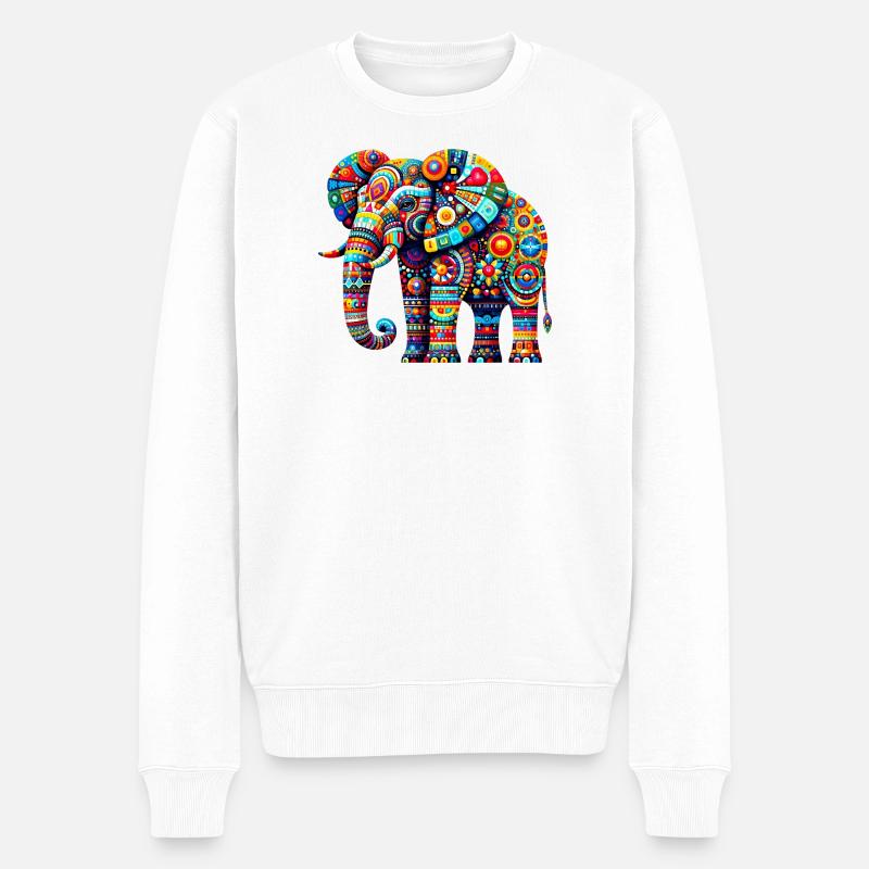 Éléphant - Pull Premium bio Homme - blanc