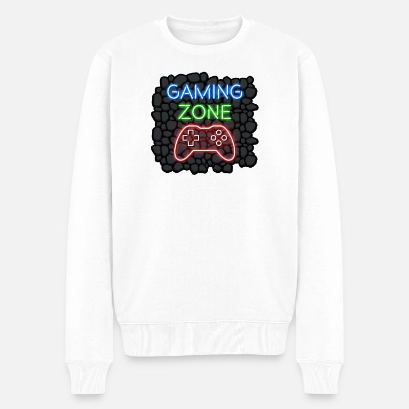 Gaming Zone - Männer Premium Bio Pullover - Weiß