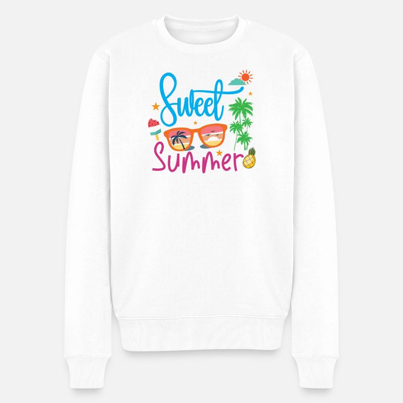 Süßer Sommer - Männer Premium Bio Pullover - Weiß