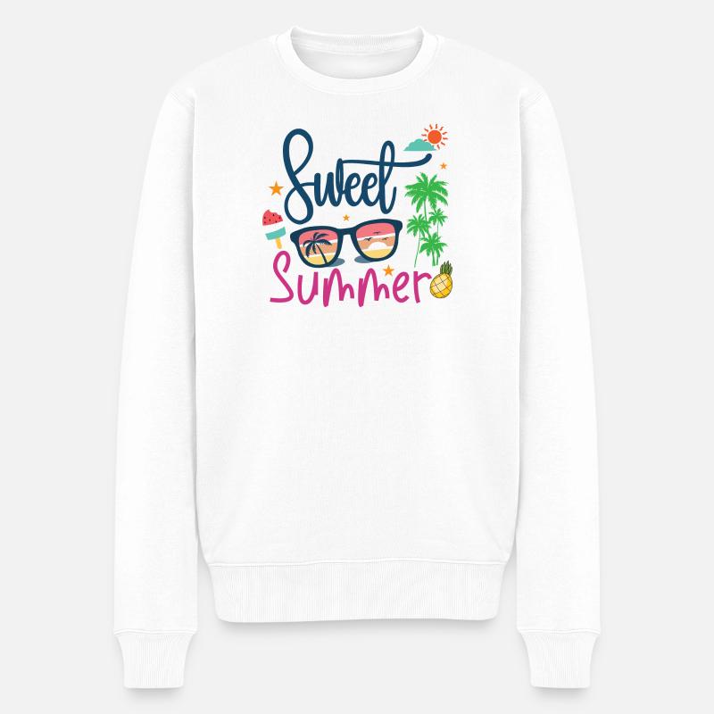 Süßer Sommer - Männer Premium Bio Pullover - Weiß