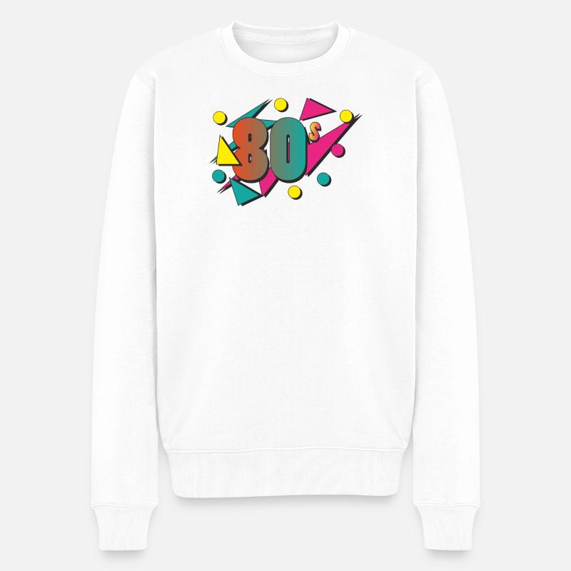 80'erne - Økologisk premium-sweatshirt til mænd - hvid