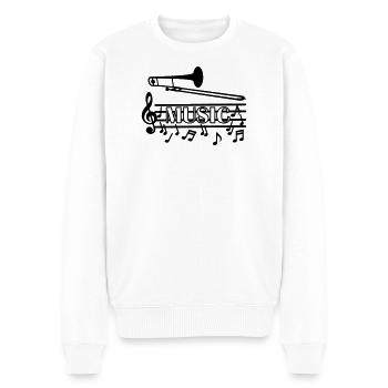 Trombone music logo - Men's Premium Organic Jumper - white - Front - Thijin (182cm)