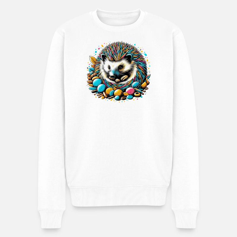 Igel - Männer Premium Bio Pullover - Weiß