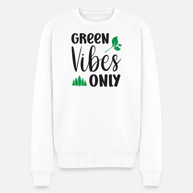 Uniquement des vibrations vertes - Pull Premium bio Homme - blanc