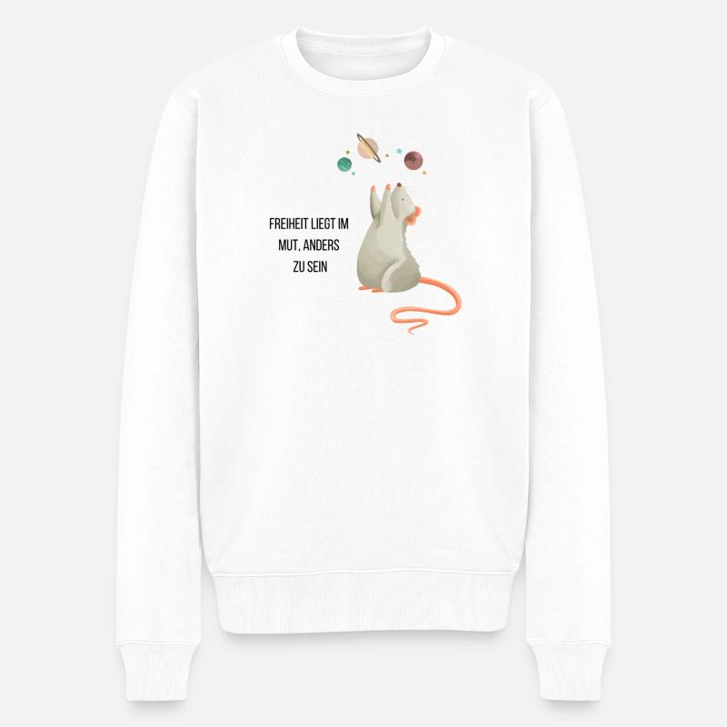 Souris de l’espace - Pull Premium bio Homme - blanc