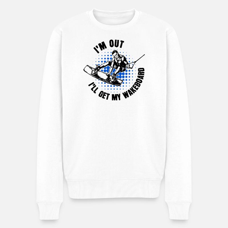 Kitesurfer Statement Wakeboard Surfing Wassersport - Männer Premium Bio Pullover - Weiß