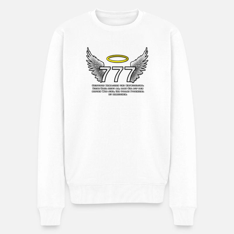Heilige 777 EngelWings - Männer Premium Bio Pullover - Weiß