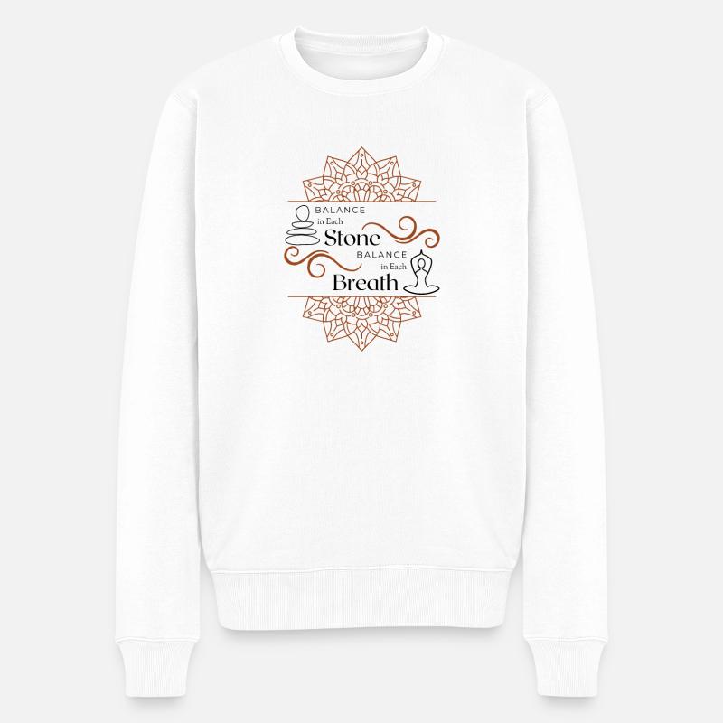 Séparateur de Tourbillon de Mandala Complexe - Pull Premium bio Homme - blanc