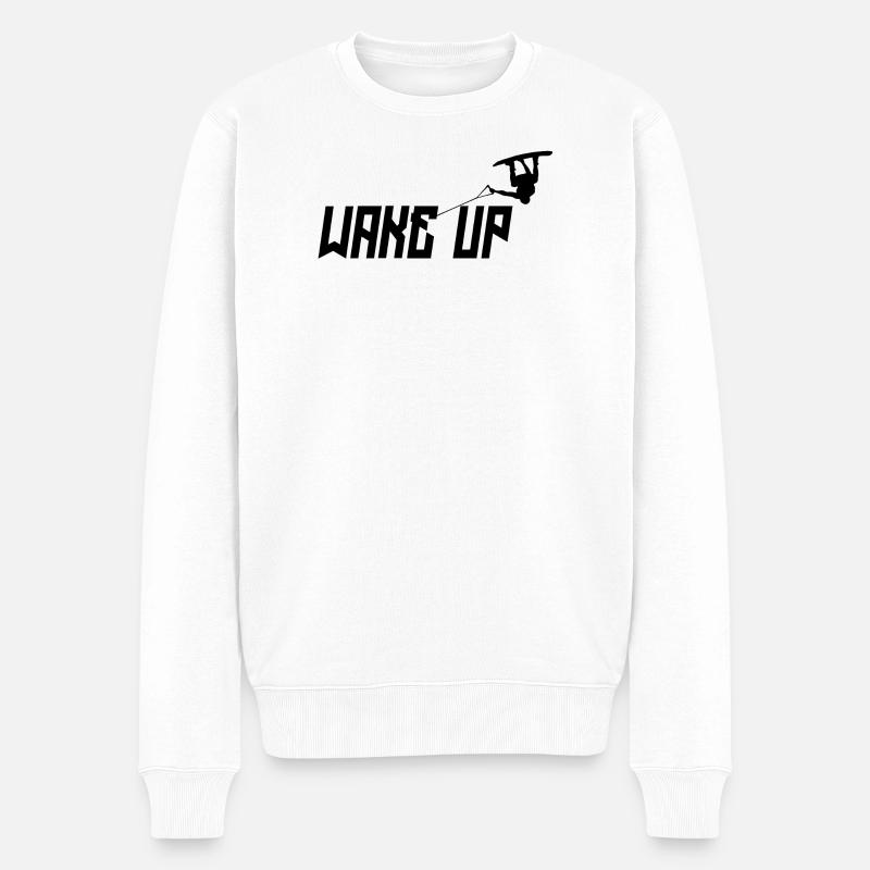 Kitesurfer Statement Stunt Wakeboard Wellenreiten - Männer Premium Bio Pullover - Weiß