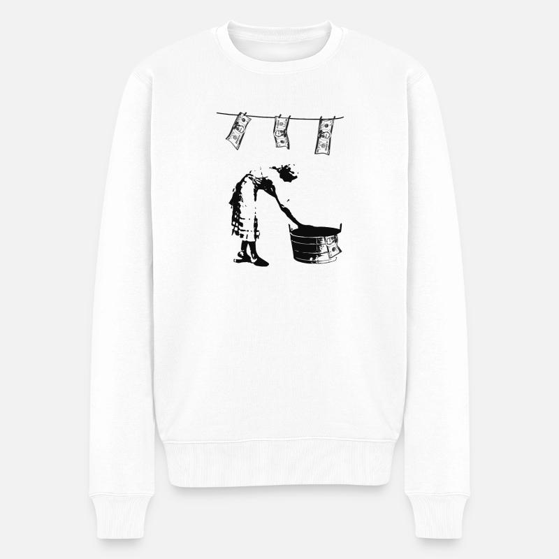 Graffiti, blanchiment d’argent et grand-mère - Pull Premium bio Homme - blanc