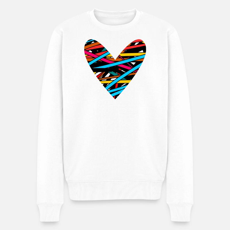 VALENTINSTAG. Junggesellinnenabschied. ICH LIEBE DICH. ICH LIEBE DICH. LIEBE - Männer Premium Bio Pullover - Weiß