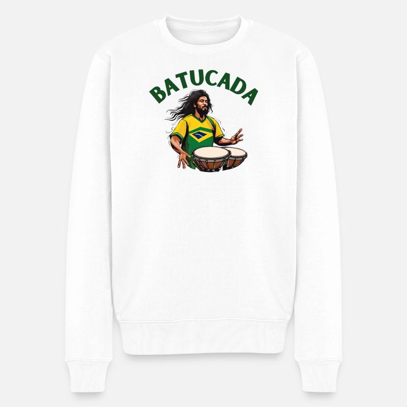 Batucada, batucada player, percussion - Men's Premium Organic Jumper - white