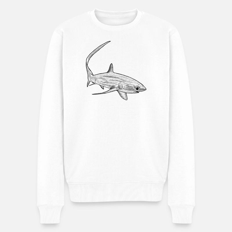 Fuchshai - Männer Premium Bio Pullover - Weiß