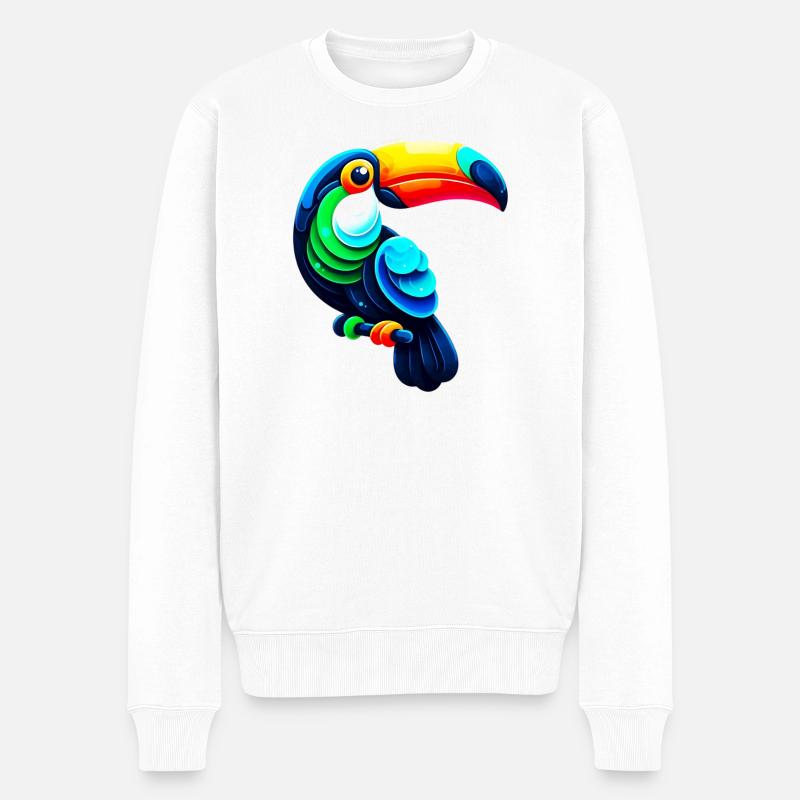 Tukan - Männer Premium Bio Pullover - Weiß
