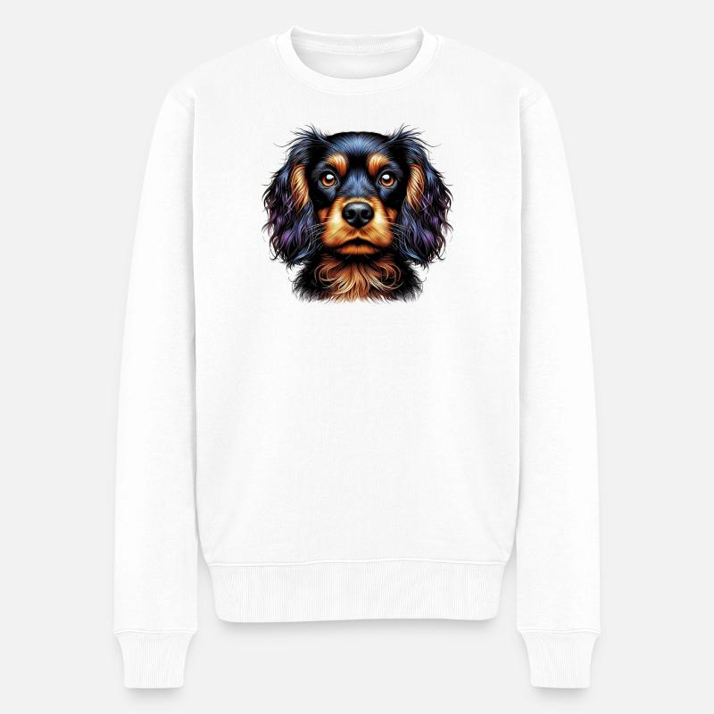 Épagneul Dog Cocker - Pull Premium bio Homme - blanc